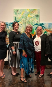 L to R: Teri Greeves and Jill Ahlberg Yohe (the curators), America Meredith (advisor board), Dorothy Grant (artist), Heather Ahtone (advisory board), Sonya Kelliher-Combs (artist) and Rosalie Favell (artist)