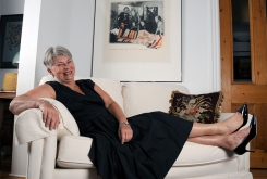 Collectors: Victoria Henry with Rosalie Favell print, 2013.